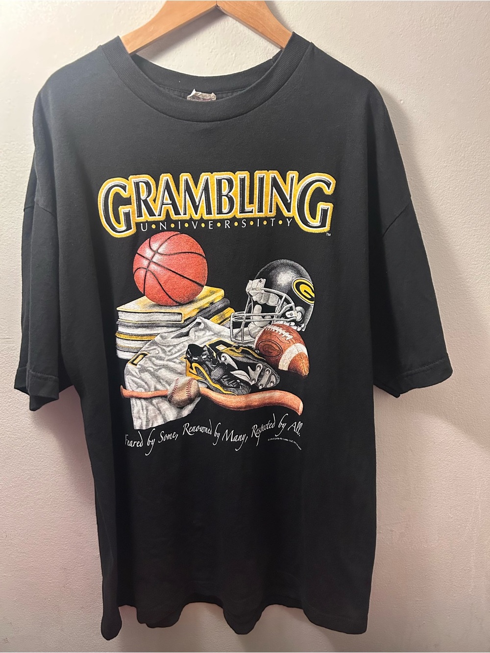 Vintage Grambling State Tigers Shirt Mens XL Black Football University NCAA